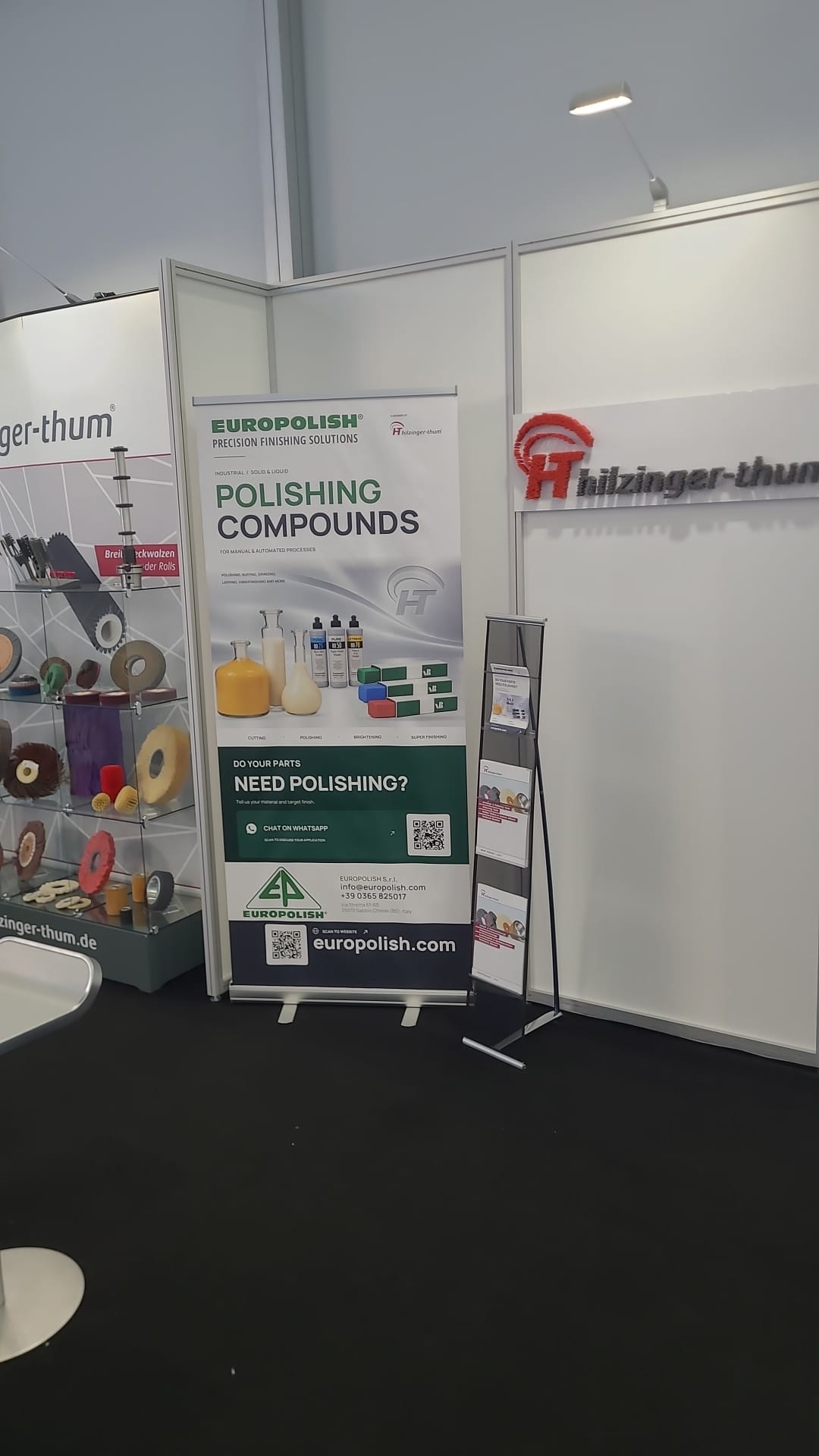 Europolish在斯图加特AMB 2026展会Hilzinger-Thum展位的展示区。5号馆 · 5B84展位。
